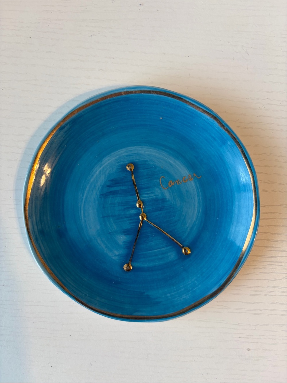 Anthropologie Blue Ceramic Zodiac Trinket Dish - Cancer